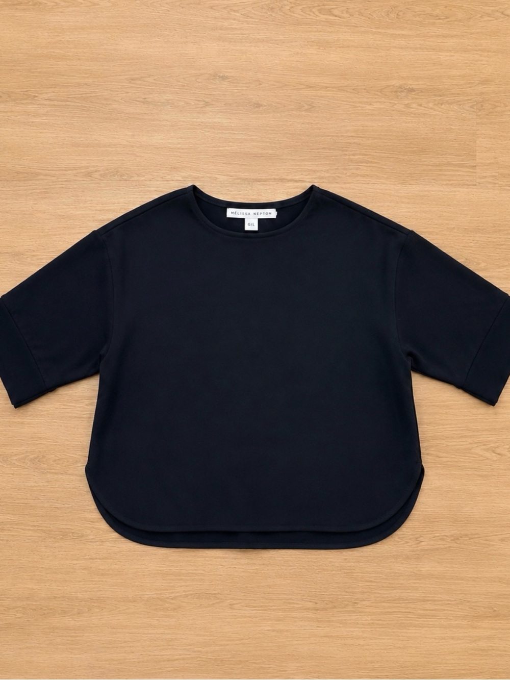 MELISSA NEPTON Navy Short-Sleeve Crewneck Top